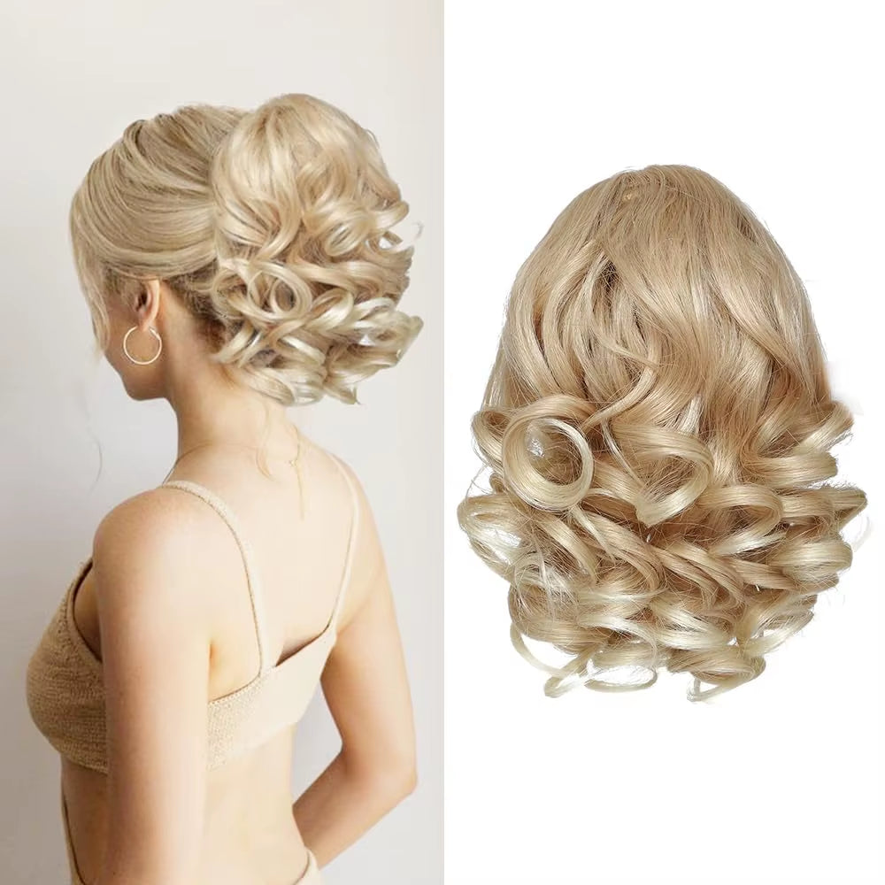 Short Curly Drawstring Ponytail Extensions Synthetic Clip in Hair Extensions Elegant for Daily Use Hair Accessories